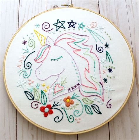 Unicorn Embroidery Pattern Hand Embroidery Pdf Pattern Etsy Hand