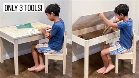 Easy Diy Kids Desk With Storage And Chair Beginner Friendly 1 Day