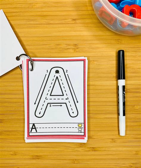 Alphabet Cards Tracing Flash Cards Uppercase Letters Etsy