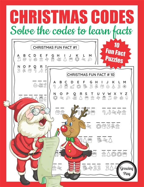 What's red and white and black all over? Christmas Crack the Code Puzzle Packet - Growing Play