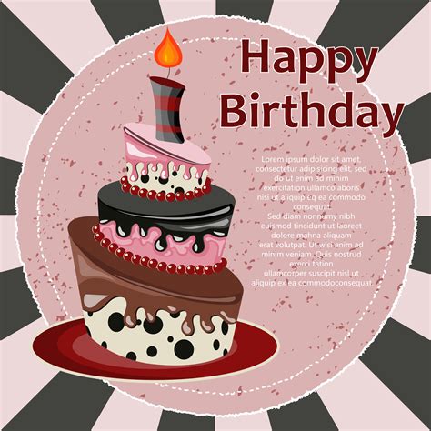 Birthday Card With Cake Download Free Vectors Clipart Graphics