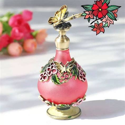 Decorative Perfume Bottle With Butterfly Lidfloral Etsy In 2021 Perfume Bottles Pretty