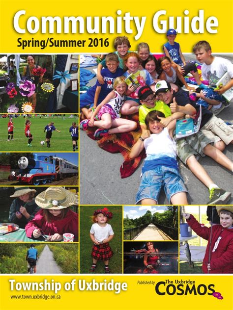 Township Of Uxbridge Community Guide For Spring To Summer 2016 Pdf