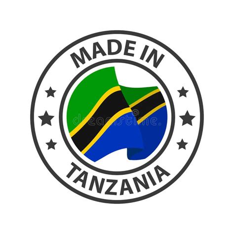 Made In Tanzania Icon Stamp Sticker Vector Illustration Stock Vector