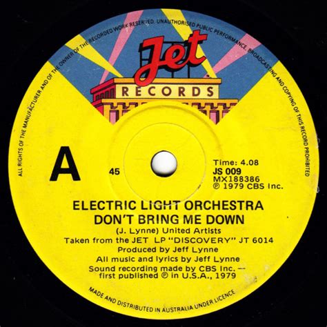 Electric Light Orchestra Dont Bring Me Down 1979 Vinyl Discogs