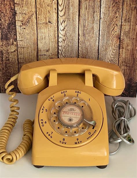 Vintage 1970s Yellow Rotary Phone Stromberg Carlson Mid Etsy