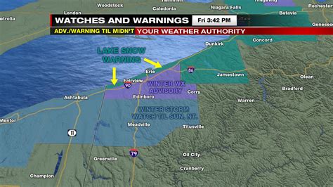 Lake Effect Snow Warning Winter Weather Advisory Issued For Parts Of