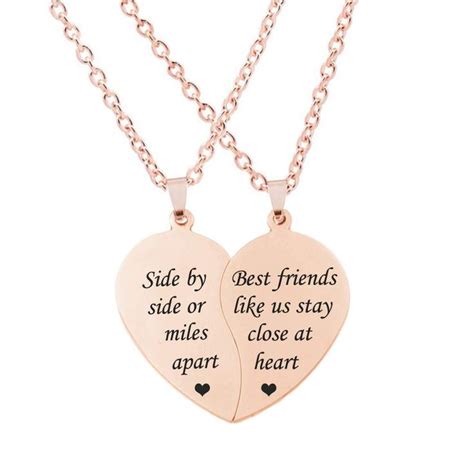 Mjartoria Bff Necklace For 2 Split Valentine Heart Necklace Together