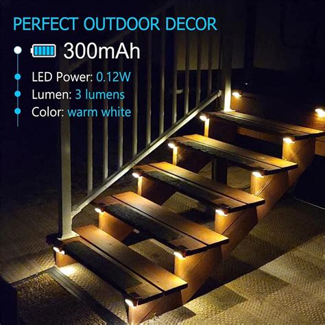 Buy 8 Pack Solar Deck Lights Led Waterproof Outdoor Solar Powered Led