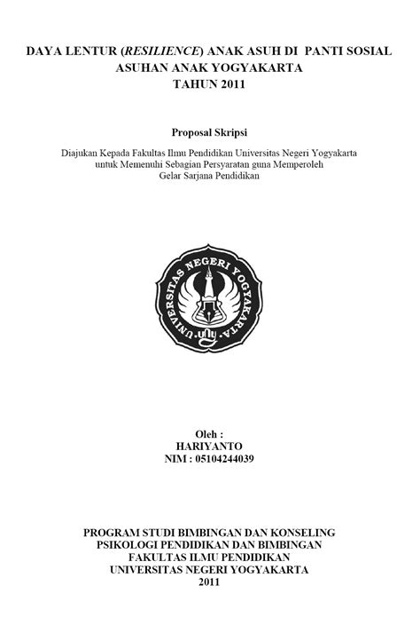 Contoh Cover Proposal Skripsi Berbagai Kampus Di Indonesia Dyp Im