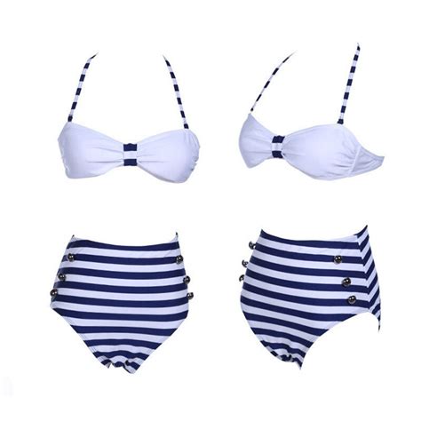 Swimsuits Swimsuits Bikinis Swimsuits Blue And White Stripes Sexy