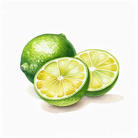 premium ai image citrus delight fresh lemon and green lime slices