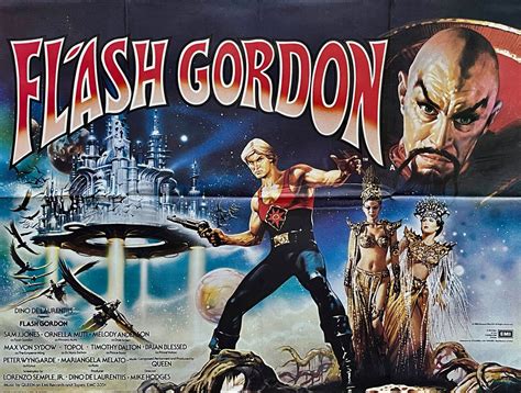 Original Flash Gordon Movie Poster Sam Jones Renato Casaro Sci Fi