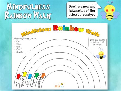 Mindfulness Rainbow Walk Elsa Support Notice Colours Feelings