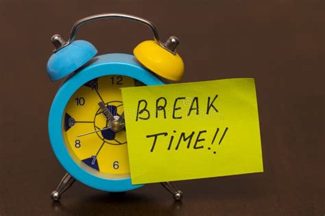 Break Time Concept With Classic Alarm Clock Stock Photo Image Of