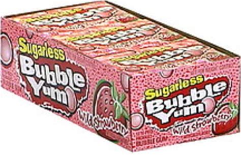 Bubble Yum Sugarless Wild Strawberry Bubble Gum 12 Ea Nutrition