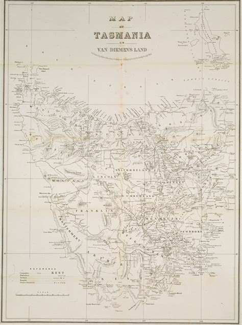 Map Map Of Tasmania Or Van Diemens Land Degruchy And Leigh C 1867