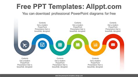 Serpentine Semi Donut Powerpoint Diagram Template