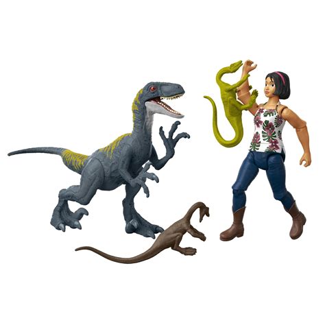 Jurassic World Camp Cretaceous Yasmina Yaz And Velociraptor Human And Dino Pack With Action