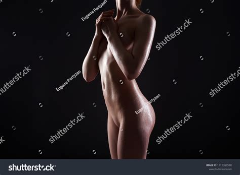 Female Nudity Wet Nude Woman Beautiful Stock Photo 1112389580