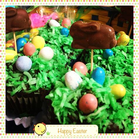 chocolate cupcakes with easter scene happy easter chocolate cupcakes easter