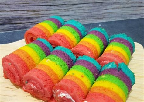 Resep Bolu Gulung Rainbow Oleh Ibuk Petrichor Cookpad
