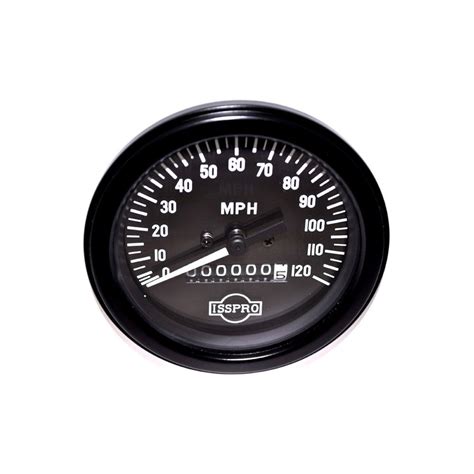 Isspro® R8441 Classic 3 38 Black Speedometer Gauge 120 Mph