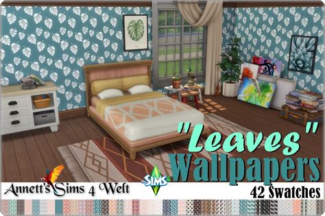 Annetts Sims 4 Welt Wallapers Leaves