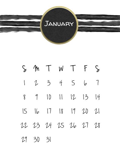 Free Printable January 2021 Calendar Customize Online