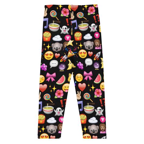 Girls Emoji Print Leggings Black 2t 7 Berry Jane