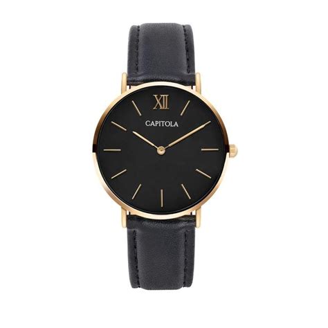 beautiful women s watches black leather strap with black and gold face great prices use promo