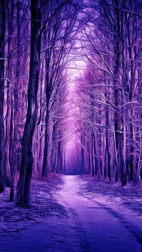 540x960 Purple Winter Forest 540x960 Resolution Wallpaper Hd Nature 4k