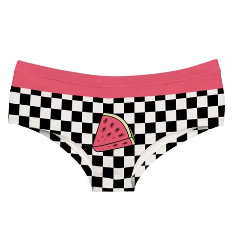 Leimolis Mosaic Watermelon Funny Print Sexy Hot Panties Female Kawaii Lovely Underwear Push Up