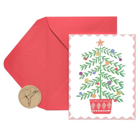Papyrus Tree In Pot Boxed Holiday Cards 20 Count