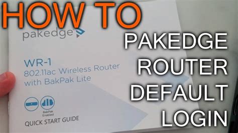 Pakedge WR1 Default User Name Password and SSID PW - YouTube
