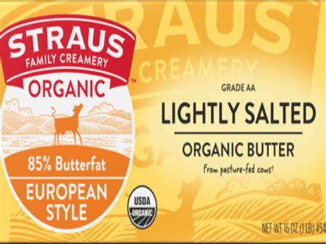 Straus European Style Organic Butter Lightly Salted Nutrition Facts