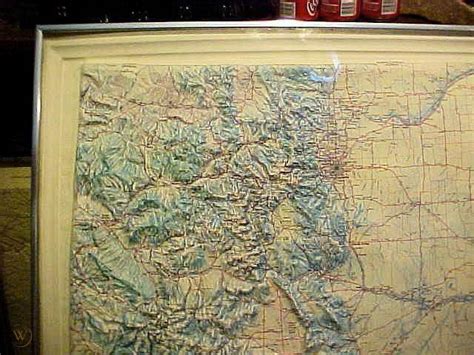 Vintage Colorado Raised Relief Map Framed 22 14 X 17 14 Kistler