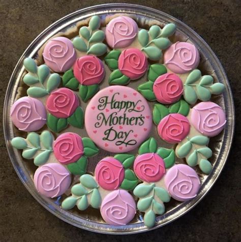 Royal Iced Cookies Rose Cookies Mothers Day Cookies Spring Cookies