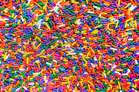 Rainbow Sprinkles Close Up Background Buy This Stock Photo And