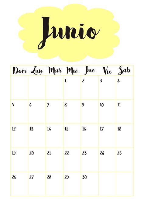 Calendario 6 Junio ☼ Calendario Para Imprimir Calendario Tumblr