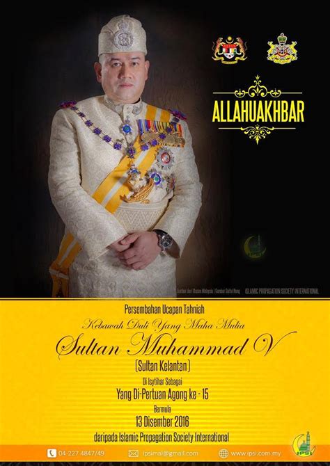 The sultan, currently ceremonial ruler of kelantan state, was sworn in dressed in traditional malay formal wear. TAHNIAH ATAS PERLANTIKAN DYMM SULTAN MUHAMMAD V SEBAGAI ...