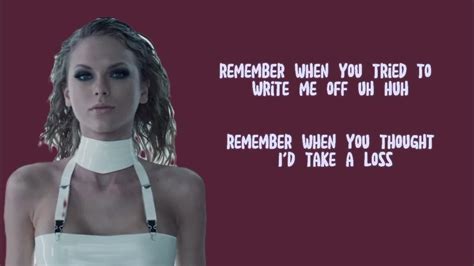 Taylor Swift Bad Blood Lyrics Song Youtube
