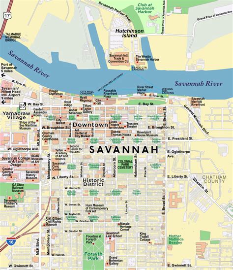 Savannah Printable Tourist Map Free Tourist Maps In 2019 Savannah Images