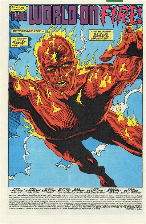 Read Online The Saga Of The Original Human Torch Comic Issue 2