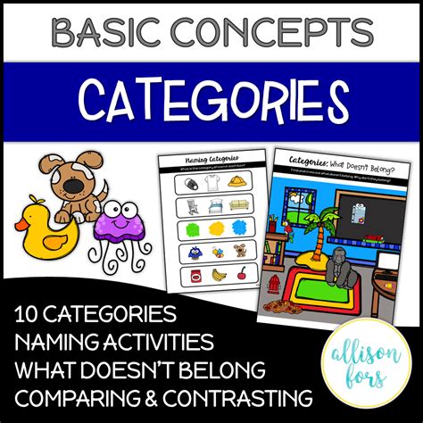 Categories Concepts Speech Therapy No Prep Allison Fors Inc