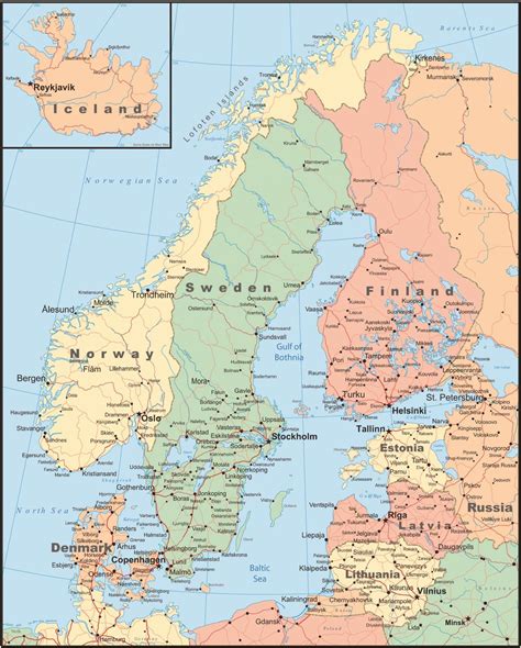 Map of Finland and surrounding countries - Map of Finland and surrounding countries (Northern ...