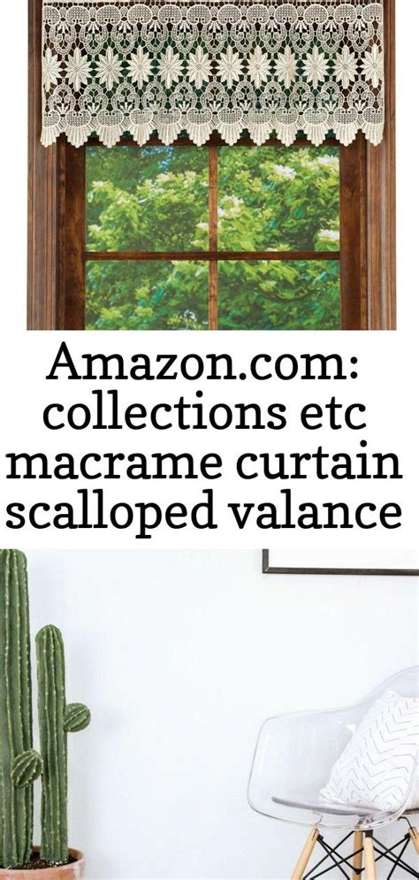 Collections Etc Macrame Curtain Scalloped Valance Window