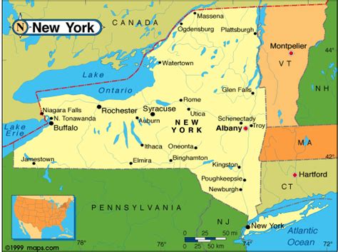 Physical map of new york showing major cities, terrain, national parks, rivers, and surrounding countries with international borders and outline maps. Serve in New York City with Young Life Expeditions
