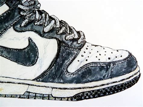 Print Of An Original Drawing By Faye One Nike Dunk High Sneakers