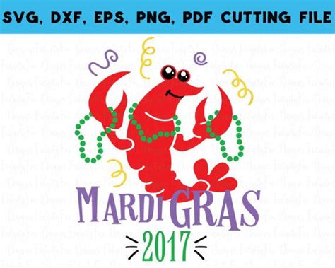 Free mardi gras beads svg cut file | lovesvg.com. Digital Download Crawfish Mardi Gras SVG Dxf EPS Pdf Png ...